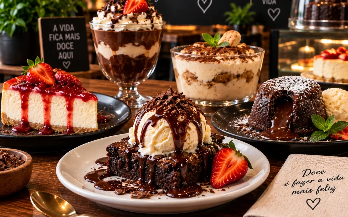 Brownie com Sorvete e Calda de Chocolate