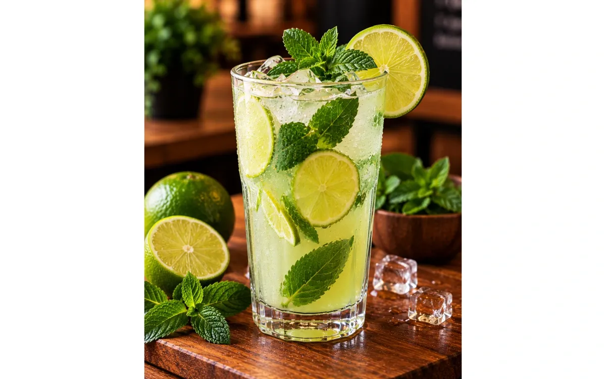 Limonada Suíça com Hortelã